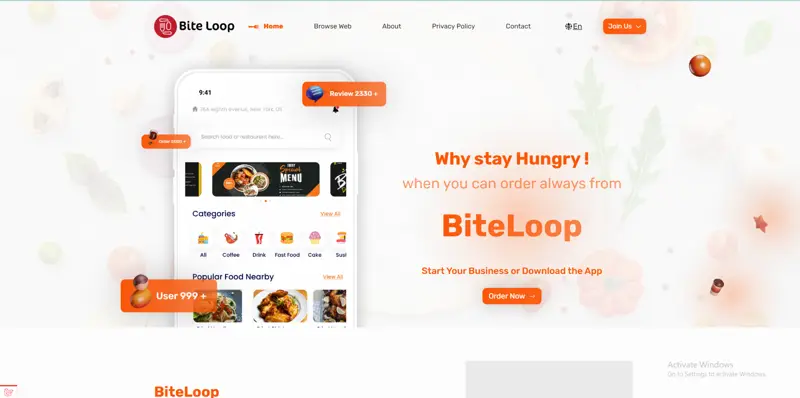 biteloop website screenshot